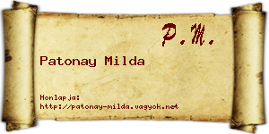 Patonay Milda névjegykártya
